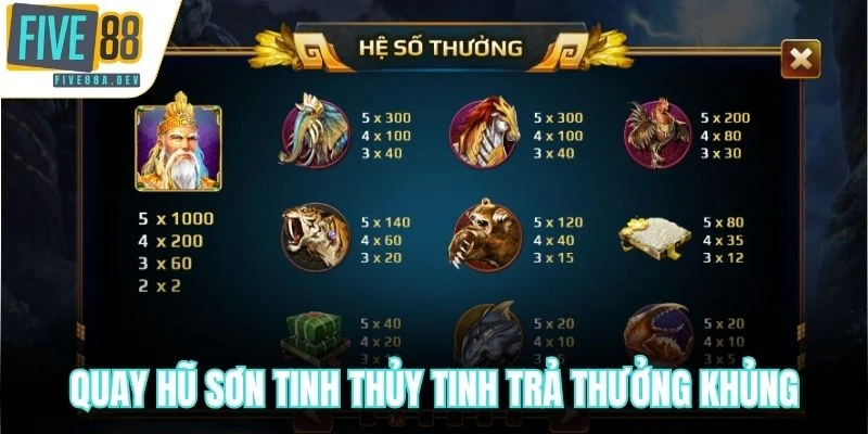 Quay hũ Sơn Tinh Thủy Tinh trả thưởng khủng